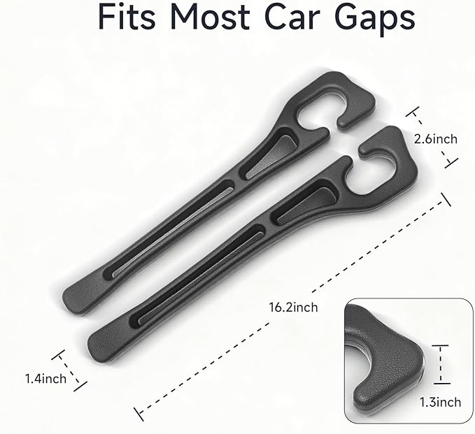 Car Seat Gap Filler Set of 2, 3-in-1 Seat Gap Filler with Organizer & Hook, Soft Foam Gap Stopper Universal Fit for Car SUV Truck, Prevent Items Dropping Between Seat and Console