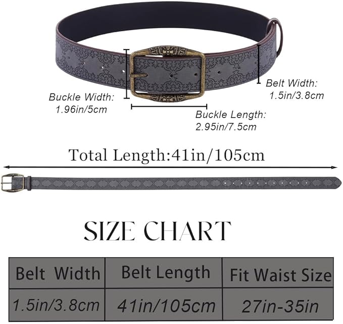 Women Western Belt Vintage Metal Buckle Leather Belts Country Cowboy Cowgirl Belt for Jeans Pant Dress