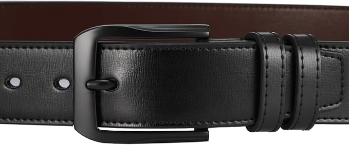 beltox fine Men’s Casual Leather Jeans Belts 1 1/2” Wide 4MM Thick Alloy Prong Buckle Work Dress Belt for Men