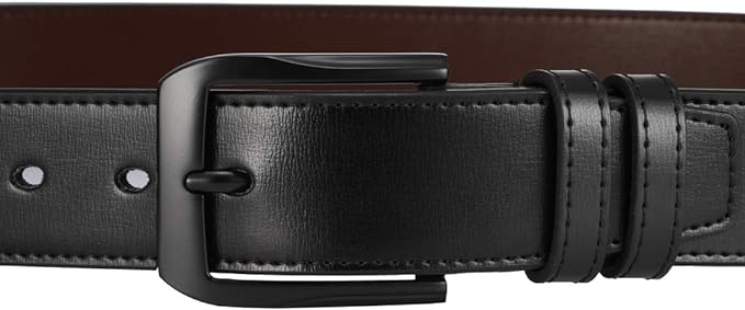 beltox fine Men’s Casual Leather Jeans Belts 1 1/2” Wide 4MM Thick Alloy Prong Buckle Work Dress Belt for Men