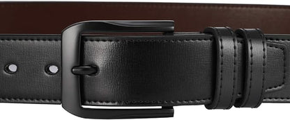beltox fine Men’s Casual Leather Jeans Belts 1 1/2” Wide 4MM Thick Alloy Prong Buckle Work Dress Belt for Men