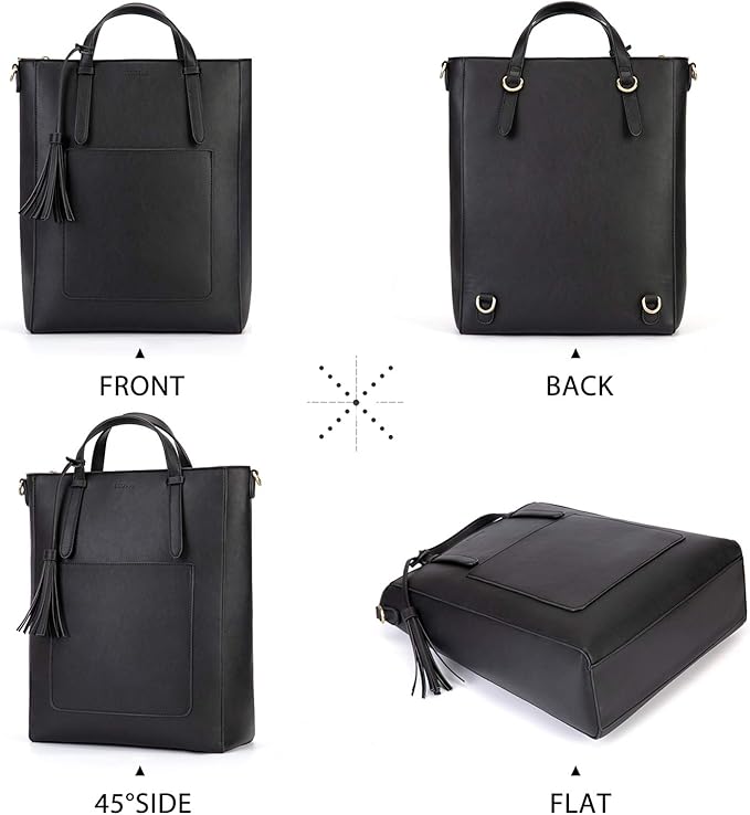 ECOSUSI Tote Bag Convertible Backpack for Women Vegan Leather Handbag Multifuction Shoulder Bag