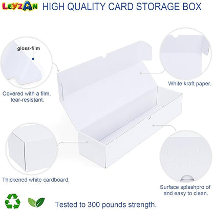Trading-Card Storage Box, 8-Pack • 1000 Count Corrugated Cardboard Storage Box with dividers & labels for TCG/Magic/Mtg storage and Collection, 14.4 INCH Horizontal