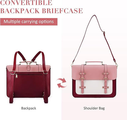 ECOSUSI Laptop Bag for Women Vegan Leather Messenger Bag Fashion Briefcase Computer Satchel Bag