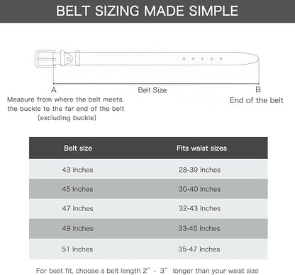 Aurolran Men&Womens Leather Dress Belt Business Automatic Buckle Belt Color-Black Silver Gold