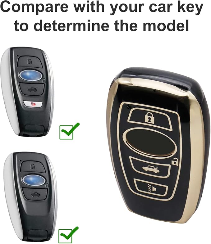Elegananccy for Subaru Key Fob Cover, Soft Full Protection Key Case Shell with Keychain Compatible with Ascent BRZ Crosstrek Forester Impreza Legacy Outback WRX STI (Black)