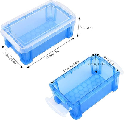 Small Plastic Box, 5" X 2.8" X 2" Stackable Mini Storage Box with Lid, Clear Organizer Container for Jewelry Beads, Small Crafts Items Accessories - 6 Pack