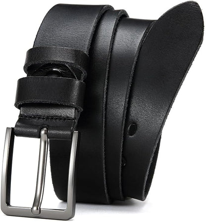 DOOPAI Men's Genuine Leather Casual Belt -Full Grain Leather Belt for Men- 1.5" Handmade Jeans Belt with Gift Box