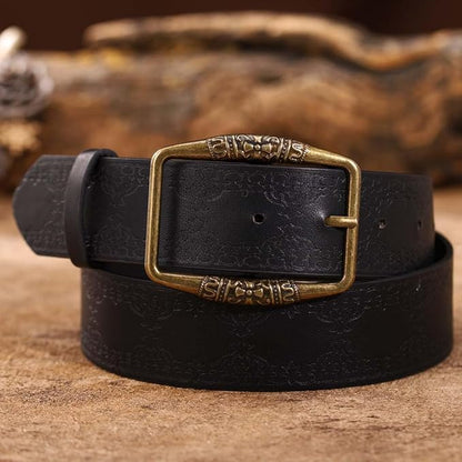 Women Western Belt Vintage Metal Buckle Leather Belts Country Cowboy Cowgirl Belt for Jeans Pant Dress