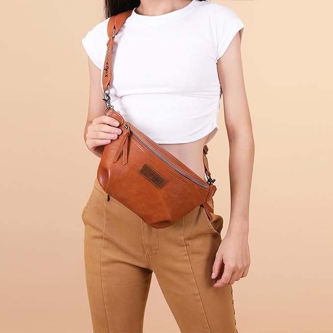 Wrangler Large Fanny Packs for Women Waist Bag Travel Belt Bags Crossbody Sling Purse