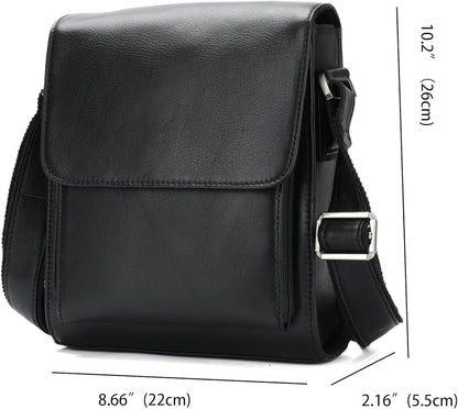 Genuine Leather Messenger Bags Mens Shoulder Crossbody purse Work Business Vintage lager Capacity