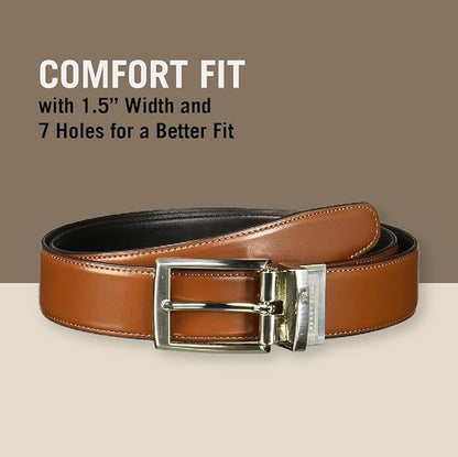 Perry Ellis Men's Portfolio Amigo Reversible Bonded Leather Belt (Available in Big & Tall)