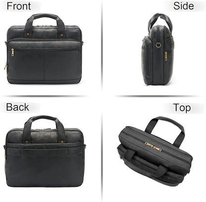 Briefcase for Men Leather Laptop Bag 16 Inch Messenger Bag Vintage Crossbody Laptop Computer Bag for Business,Work,Travel