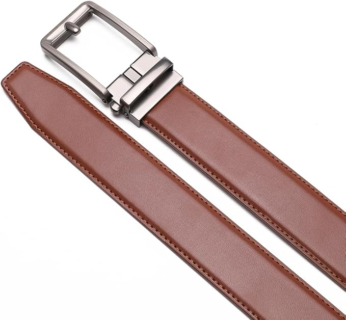 Fabio Valenti Mens Belt,Ratchet Belt Dress with 1 3/8" Genuine Leather with Easier Adjustable Buckle, Trim to Fit