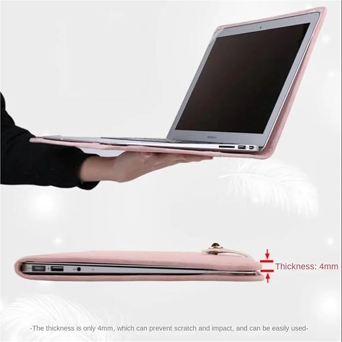 PU Laptop Sleeve Pink with Handle Protective Case Laptop Bag