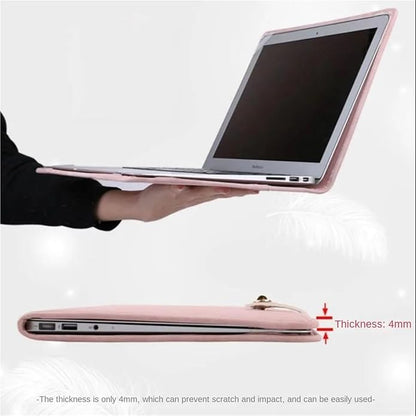 PU Laptop Sleeve Pink with Handle Protective Case Laptop Bag