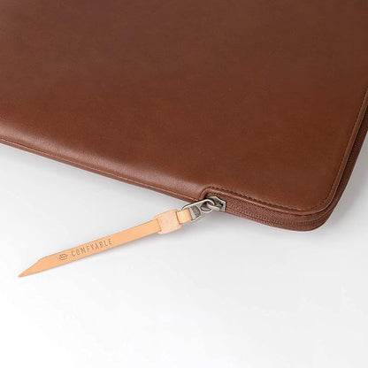 Comfyable Slim Laptop Sleeve Compatible with 13 Inch MacBook Air 13 in M5 M4 M3 M2, 13" MacBook Pro/Neo, PU Leather Bag Water-Resistant Cover Case, Brown