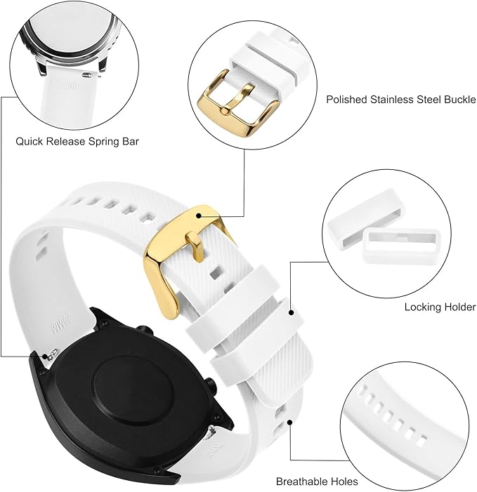 BISONSTRAP Watch Strap 18mm 19mm 20mm 21mm 22mm, Quick Release Silicone Watch Bands for Men Women