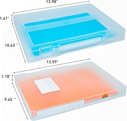 8 Packs Paper Storage Boxes, Plastic Multi-Purpose Thick Scrapbook Storage Box for Office,Craft or Art Supplies, 8.5 x 11 Plastic Portable Project Case for US letter Size and A4 paper