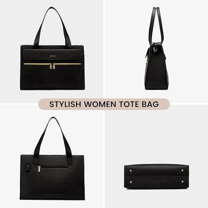 LOVEVOOK Laptop Bag for Women 17.3 Inch Laptop Tote Work Bags Professional Leather Computer Briefcase Waterproof Handbag Shoulder Large Capacity Business Teacher Office Crossbody Purse