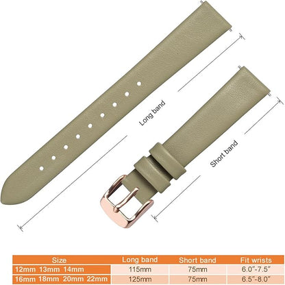 ANNEFIT Watch Bands for Men Women, Top Grain Leather Watch Strap with Quick Release, Band Width 12mm 13mm 14mm 16mm 18mm 20mm 22mm