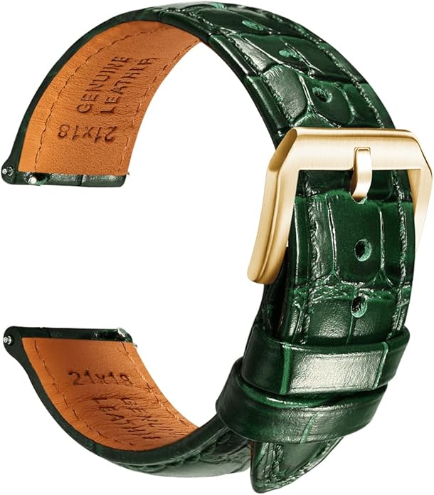 REZERO Leather Watch Bands for Men, Quick Release Watch Straps, Luxury Italian Alligator Grain Embossed Band Replacements 19mm 20mm 21mm 22mm