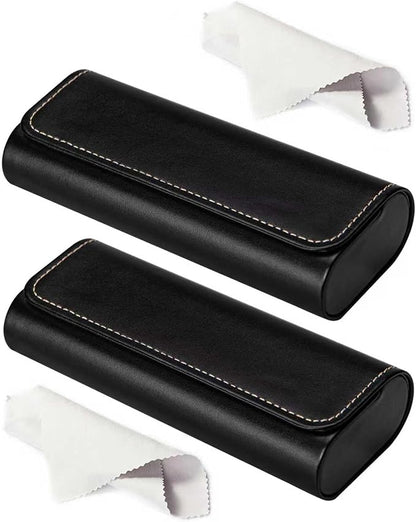RayLove Glasses Case Hard Shell, Travel Sunglasses Case, Leather Hard Eyeglass Case for Women, Reading Glasses Case for Men