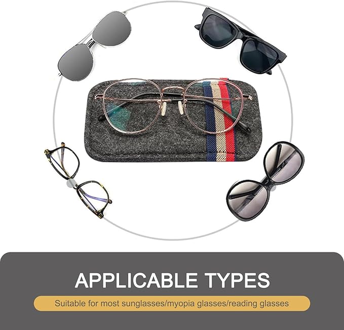 Pack-1 Car Visor Sunglasses Bag, 6.1" x 3.62" Soft Scratch-resistant Felt Multi-function Card Pen Invoice Storage Bag, Portable One-hand Access Pocket Organizer, Universal for Cars (Gray)