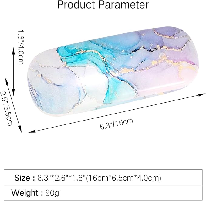 PERFECTSIGHT Hard Shell Eyeglasses Case, PU Leather Protective Glasses Case, Cute Eyeglass Case for Women Men Girls