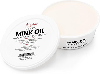 Angelus Mink Oil for Leather Boots 7.6oz | All-Natural Leather Conditioner, Cleaner, Waterproof, Soften, & Restore - Made in USA