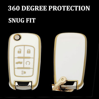 TPU Key Fob Cover fit for Chevy Equinox Cruze Malibu Camaro Trax Impala Sonic for Buick Lacrosse Trunk GMC Key Fob
