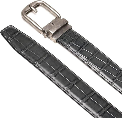 Fabio Valenti Men's Genuine Leather Ratchet Dress Belt with Automatic Buckle, Adjustiable Sizes, Handmade, All leather Strap