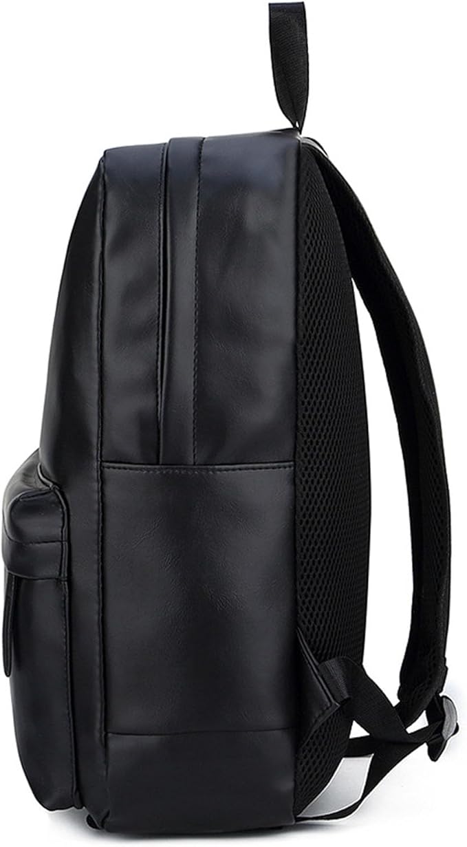 Vintage Leather Backpack for Men 16" Laptop Bag for work Casual Daypack Business Travel Rucksack Waterproof (Black)