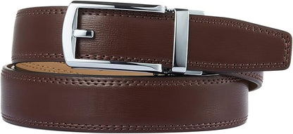 Tonywell Mens Leather Ratchet Belts with Click Buckle Perfect Fit Dress Belt 30mm Wide