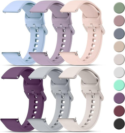 Tobfit 20mm 22mm Watch Bands Quick Release Watch Straps with Color Matched Metal Buckle, Soft Silicone Breathable Replacement Sport Watch Wristbands for Women Men