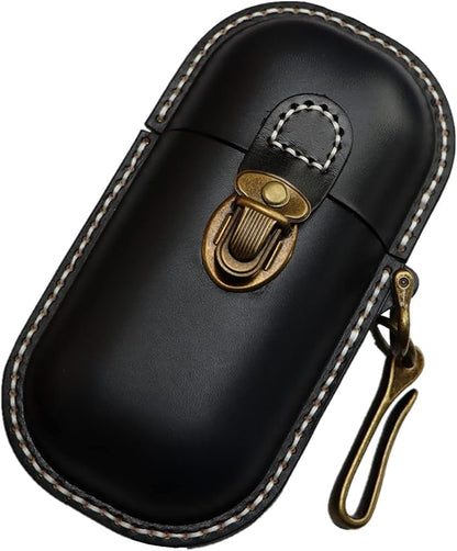Handmade Leather Eyeglass Case Hard Shell Retro Men And Women Sunglasses Nearsighted Glasses Hooks Protection Box