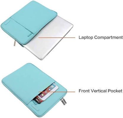 MOSISO Laptop Case 13.3 inch, 13-13.3 inch Laptop Sleeve Compatible with MacBook Air/Pro 13/Pro 14 M5 M4 M3 M2 M1, HP Dell ASUS Lenovo,Polyester Vertical Computer Sleeve Bag with Pocket, Turquoise