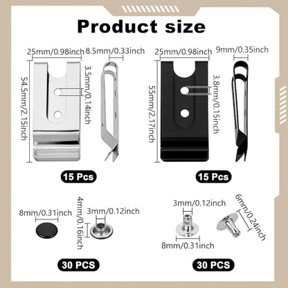 NBEADS Metal Belt Clip, Sheath Clip for Wallets Pouches Bag Leather Crafts DIY