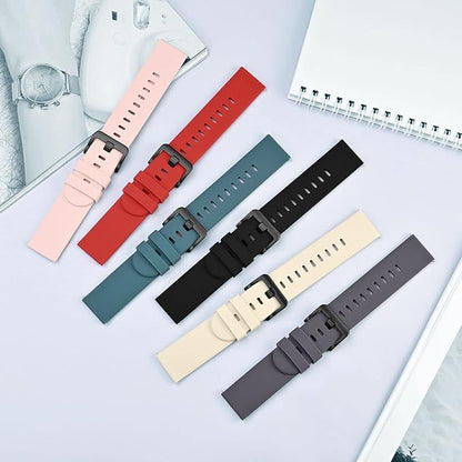 BISONSTRAP Silicone Watch Bands, Slim Watch Straps with Quick Release, 14mm, Ivory (Beige) with Black Buckle