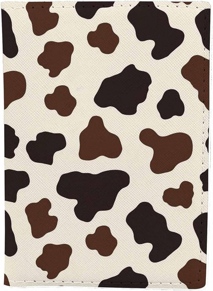 Cow Pattern Passport Holder for Travel Wildlife Fur Skin PU Leather Passport Cover Wallet Cute Passport Card Holder for Women and Men