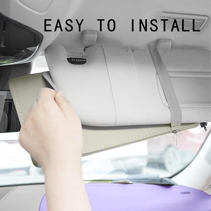 Car Sun Visor Organizer, Visor Organizer Auto Car visor Storage Organizer Sun Visor Storage Organizer with Pockets Car Visor Storages Pouch Truck Visor Organizer for Men Women(Grey)