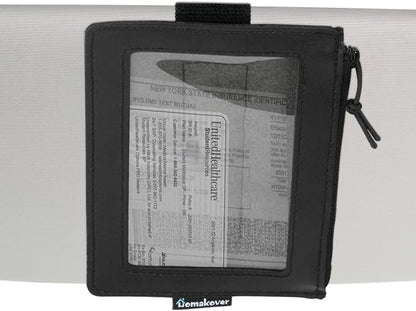 Registration & Insurance Card Document Holder for Visor, Carrying Case for High Road Registration and Insurance Pocket, Adjustable Visor Bag Drivers License Holder, Fit Most Car, SUV and Truck (Black)