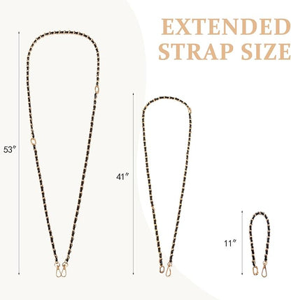 Clip and Go Phone Strap Chain Crossbody Trendy Hands-Free Cross Body Cell Phone Lanyard for Women, Fashion Accessories Neck Chain for iPhone and Smartphone, Black Gold
