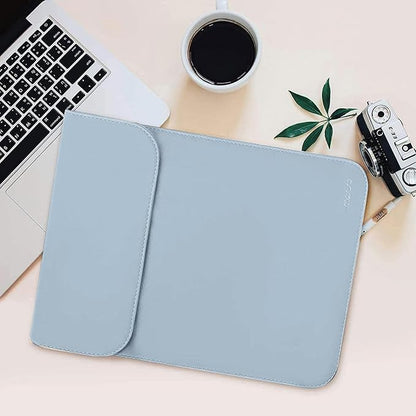 MOSISO Laptop Case 13.3 inch, 13-13.3 inch Laptop Sleeve Compatible with MacBook Neo 13 A18 Pro A3404 /Air 13/Pro 13/Pro 14 M5 M4 M3 M2 M1, Faux Suede Leather Case with Small Bag, Baby Blue