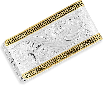 Montana Silversmiths Made in the USA Western Lifestyle Money Clip (Two-Tone Carved Longhorn)