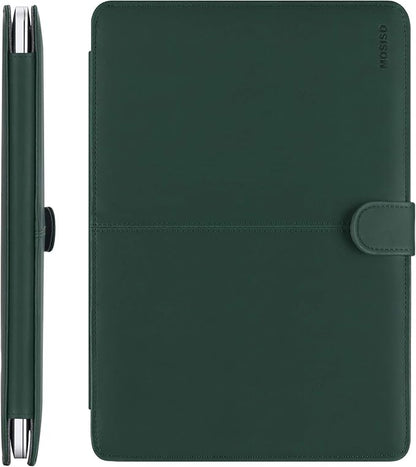 MOSISO Case Compatible with MacBook Air 13.6 inch M4 M3 M2 2025-2022 /Air 13 M1 2022-2018 /Pro 13 inch M2 M1 2025-2016, PU Leather Portfolio Protective Stand Cover, Deep Teal