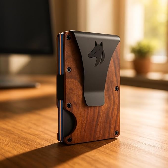 TRAVELINGO Slim RFID Blocking Wallet For Men - Light Weight, Durable & Compact- Minimalist Wallet With Money Clip (Walnut)