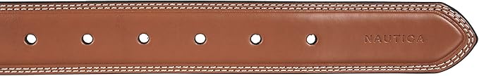 Nautica Men's Dress Leather Belt for Suits and Pants | Classic | Business | Fashion | Adjustable | Metal Buckle