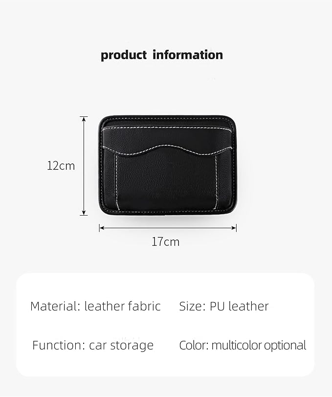SUJADE YAKEFLY Car Seat Side Pocket Organizer, PU Leather Cell Phone & Sunglasses Holder, Gap Filler, Mini Storage Bag