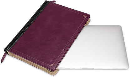MOSISO Laptop Sleeve Case Compatible with MacBook Air 13 inch M4 A3240 M3 A3113 M2 A2681 M1 A2337 A2179 A1932 2025-2018/Pro 13 inch M2 M1 2025-2016, PU Leather Vintage Portfolio Cover, Plum